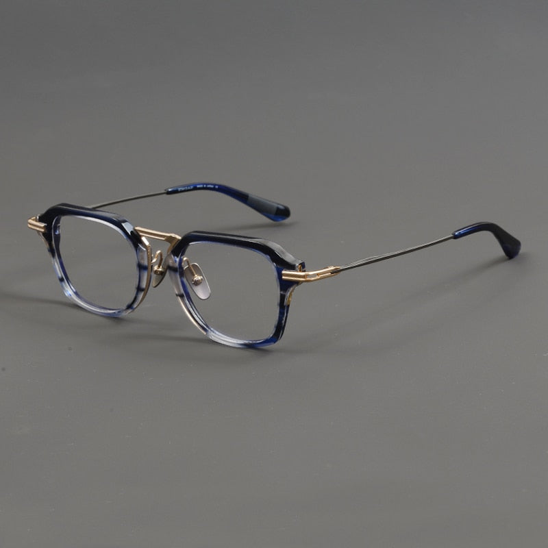 Fezell Titanium Acetate Eyeglasses Frame Rectangle Frames Southood Blue