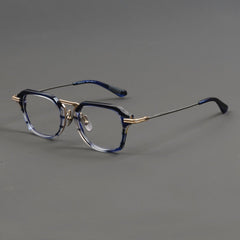 Fezell Titanium Acetate Eyeglasses Frame Rectangle Frames Southood Blue