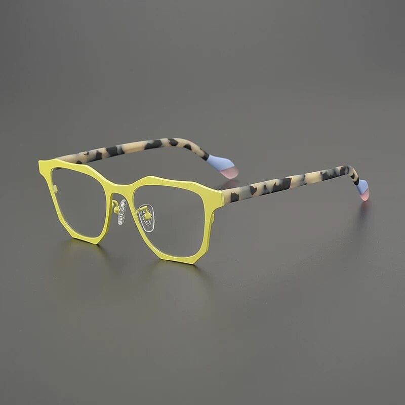 Fran Designer Titanium Glasses Frame Cat Eye Frames Southood Yellow