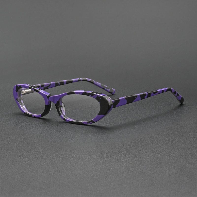 Francis Vintage Oval Eyeglasses Frame Oval Frames Southood Purple Leopard