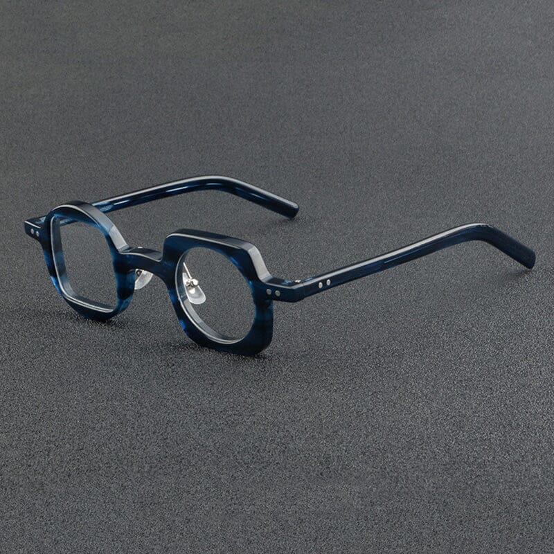Fred Retro Acetate Personality Glasses Frame Geometric Frames Southood Blue-leopard