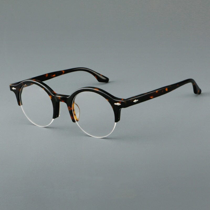 Gace Round Acetate Glasses Frame Round Frames Southood Leopard