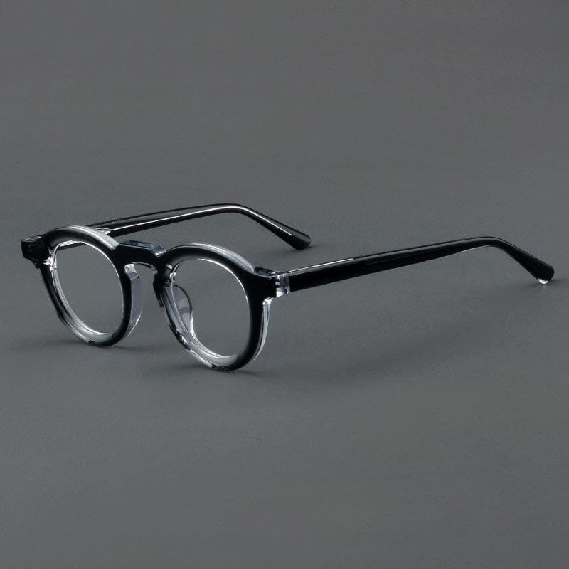 Gail Retro Round Acetate Glasses Frame Round Frames Southood Black Clear