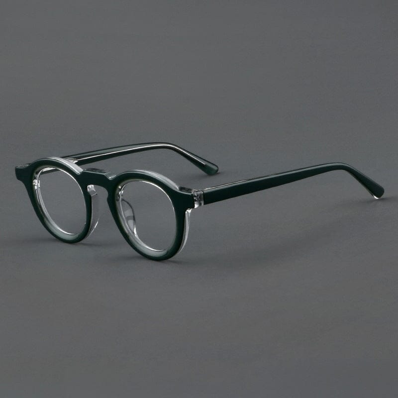 Gail Retro Round Acetate Glasses Frame Round Frames Southood Green Clear