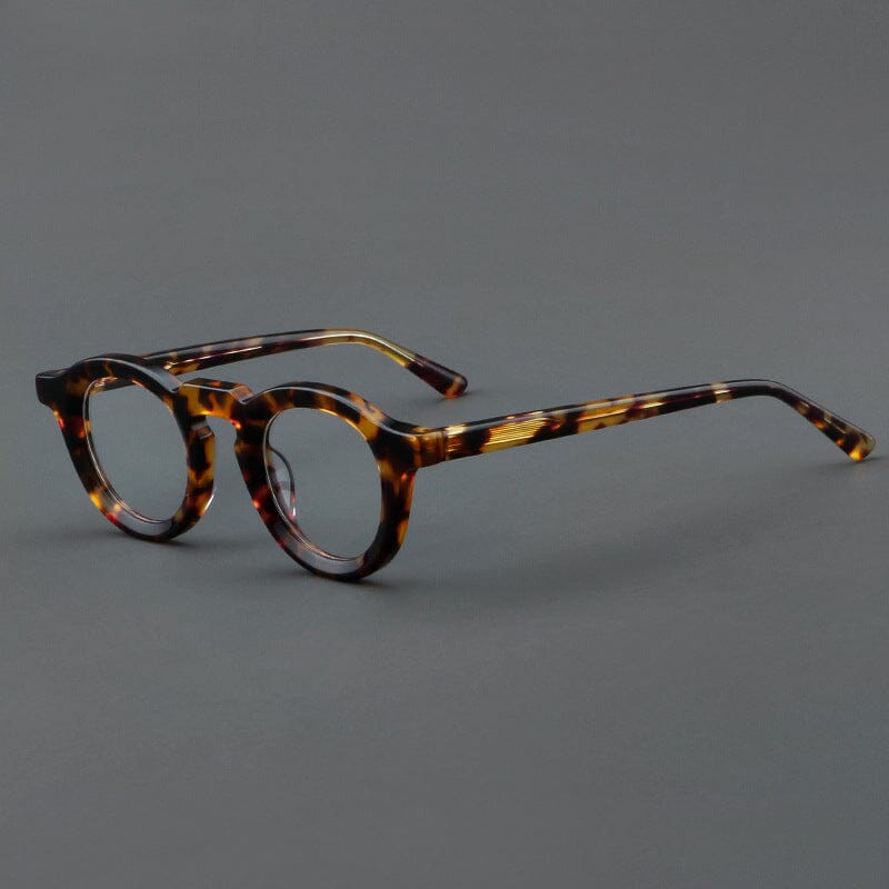 Gail Retro Round Acetate Glasses Frame Round Frames Southood Leopard