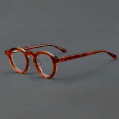 Gail Retro Round Acetate Glasses Frame Round Frames Southood Red Leopard
