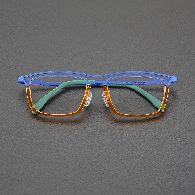 Garnet Rectangle Titanium Glasses Frame Rectangle Frames Southood Blue