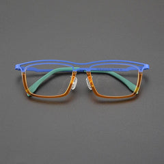 Garnet Rectangle Titanium Glasses Frame Rectangle Frames Southood Blue