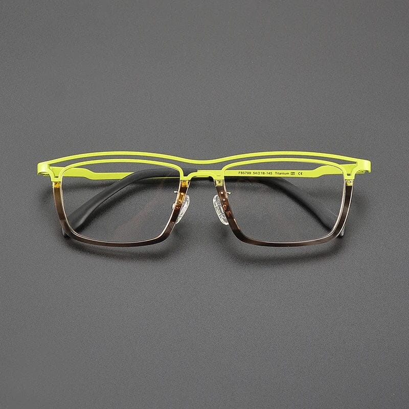 Garnet Rectangle Titanium Glasses Frame Rectangle Frames Southood Green