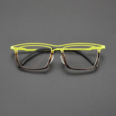 Garnet Rectangle Titanium Glasses Frame Rectangle Frames Southood Green