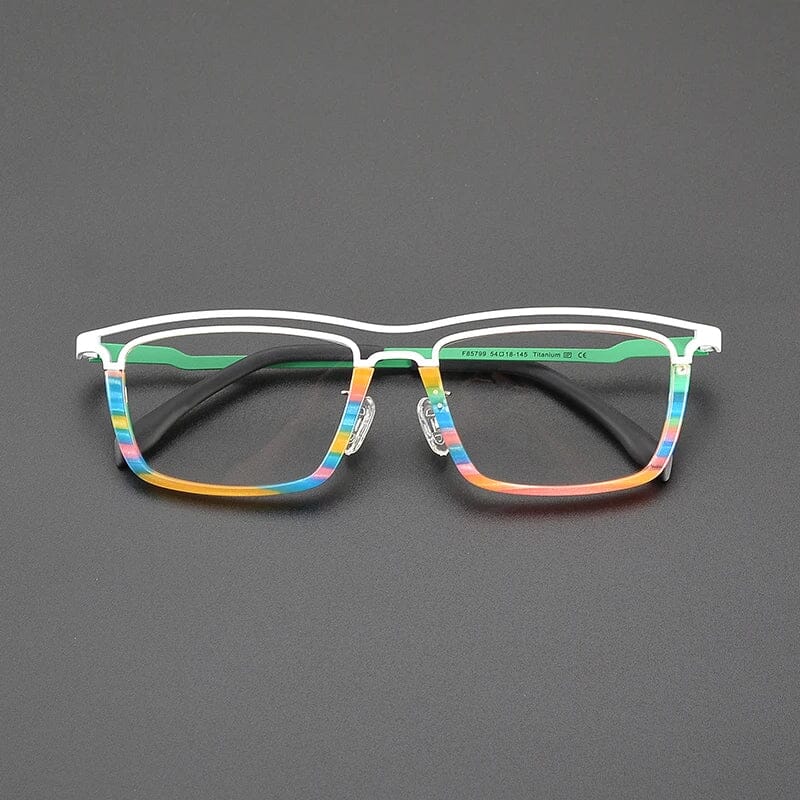 Garnet Rectangle Titanium Glasses Frame Rectangle Frames Southood White