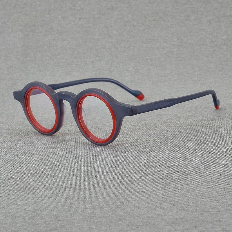 Garth Round Acetate Glasses Frame Round Frames Southood Blue Red