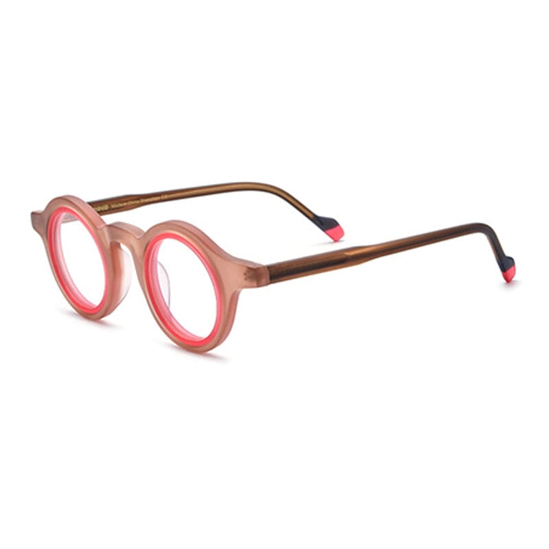 Garth Round Acetate Glasses Frame Round Frames Southood Brown