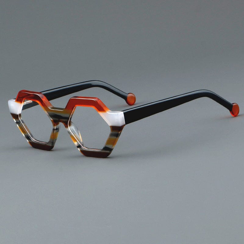 Garz Vintage Acetate Glasses Frame Geometric Frames Southood Red white