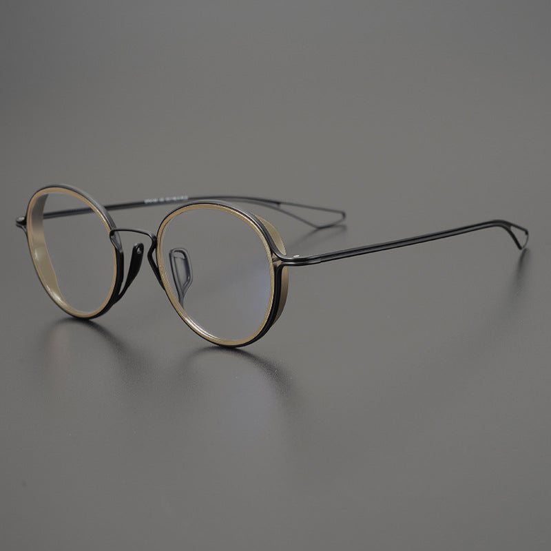 Gene Retro Round Titanium Ultra-Light Glasses Frame Round Frames Southood Brown