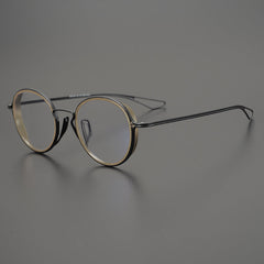 Gene Retro Round Titanium Ultra-Light Glasses Frame Round Frames Southood Brown
