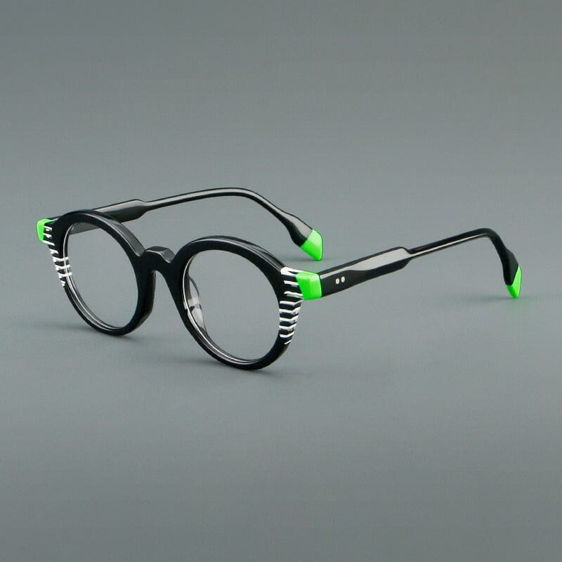 Giggs Vintage Round Acetate Glasses Frame Round Frames Southood Black Green
