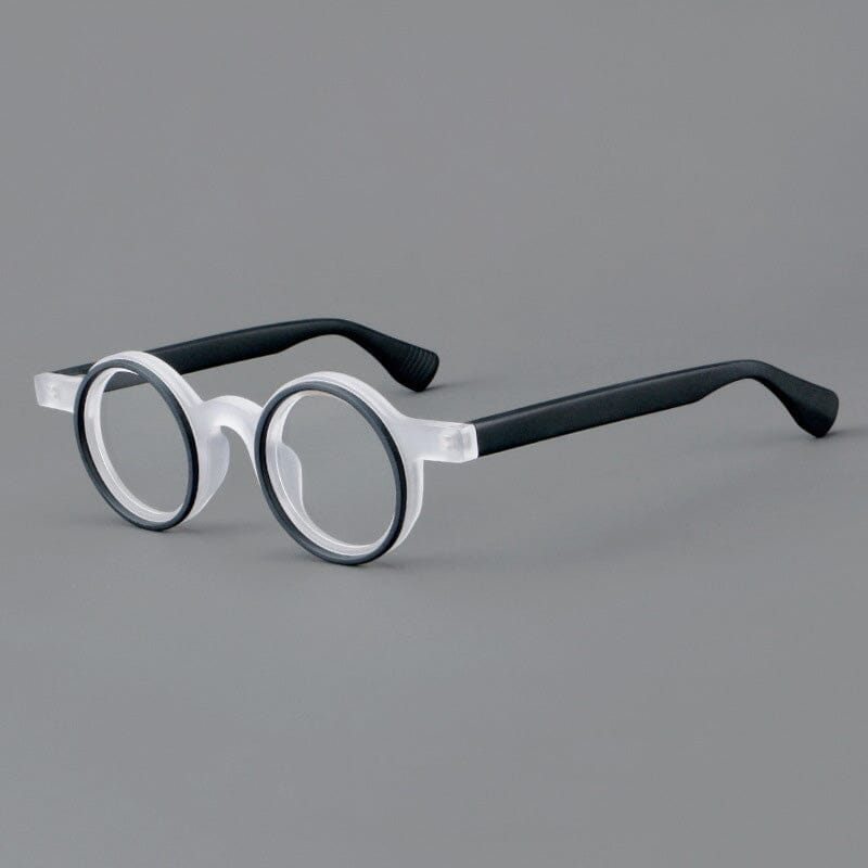 Giusy Round Classical Acetate Eyeglasses Frame Round Frames Southood Black Clear