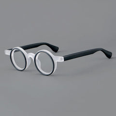 Giusy Round Classical Acetate Eyeglasses Frame Round Frames Southood Black Clear
