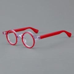 Giusy Round Classical Acetate Eyeglasses Frame Round Frames Southood Red