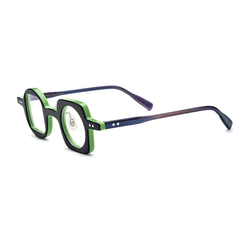Hagly Vintage Acetate Glasses Frame Geometric Frames Southood Black Green