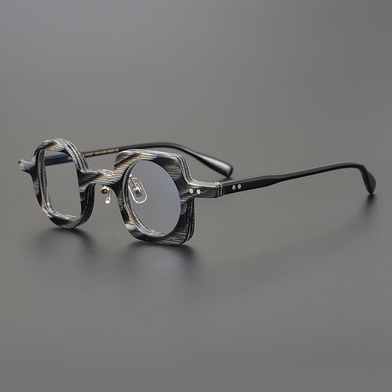 Hagly Vintage Acetate Glasses Frame Geometric Frames Southood Black leopard