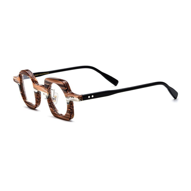 Hagly Vintage Acetate Glasses Frame Geometric Frames Southood Brown