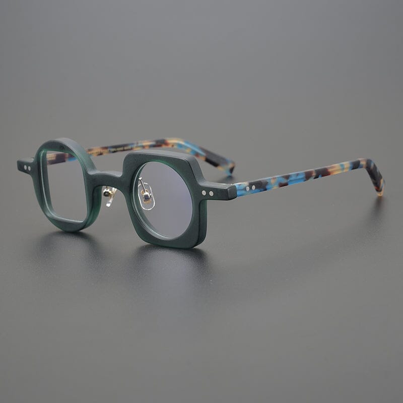 Hagly Vintage Acetate Glasses Frame Geometric Frames Southood Matte green