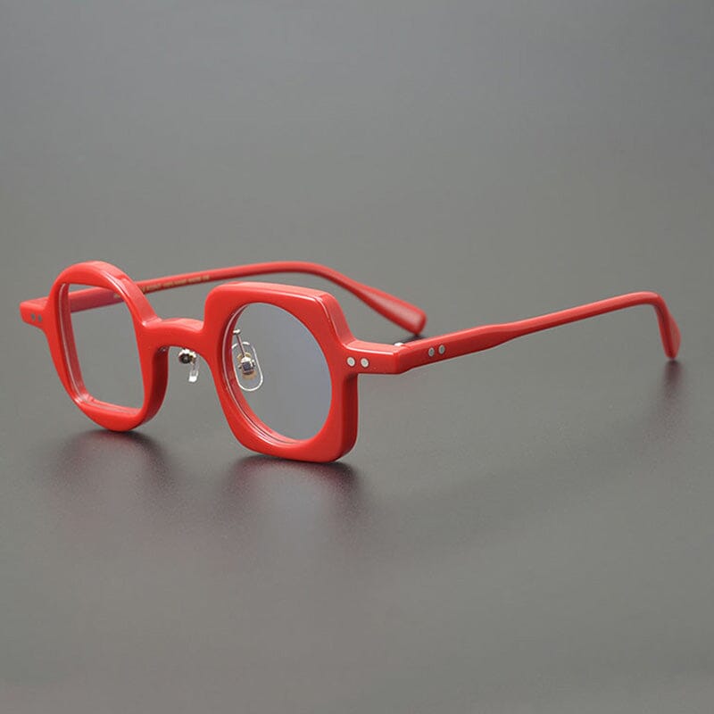 Hagly Vintage Acetate Glasses Frame Geometric Frames Southood Red