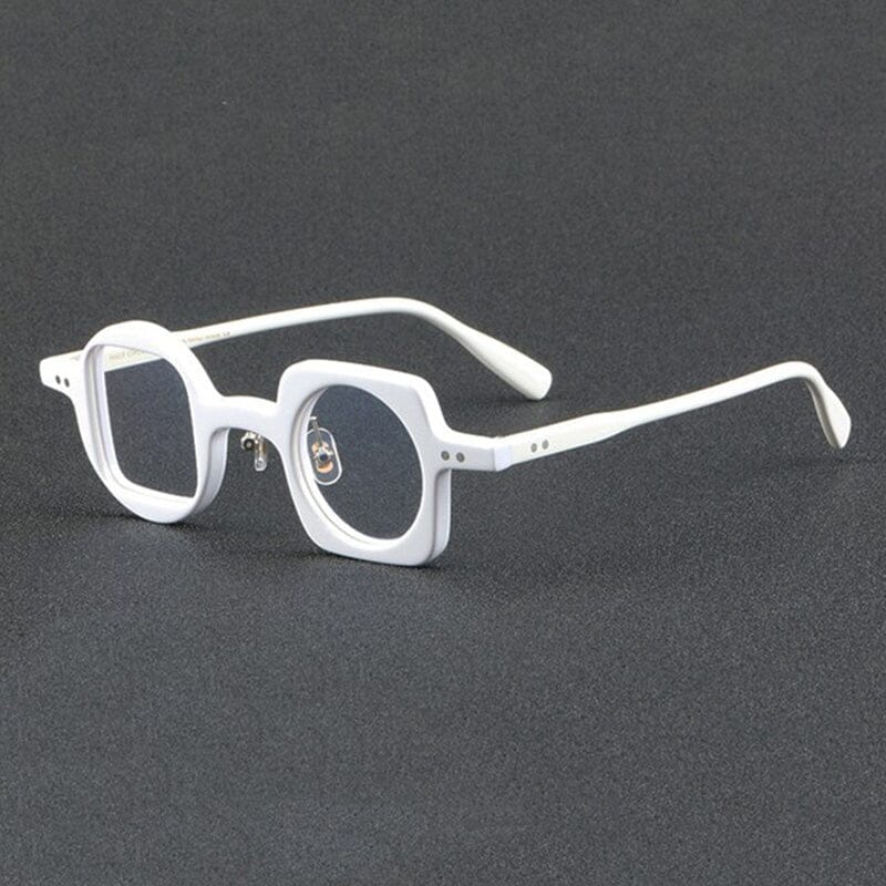 Hagly Vintage Acetate Glasses Frame Geometric Frames Southood White