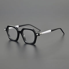 Hao Retro Acetate Optical Glasses Frame Geometric Frames Southood Black
