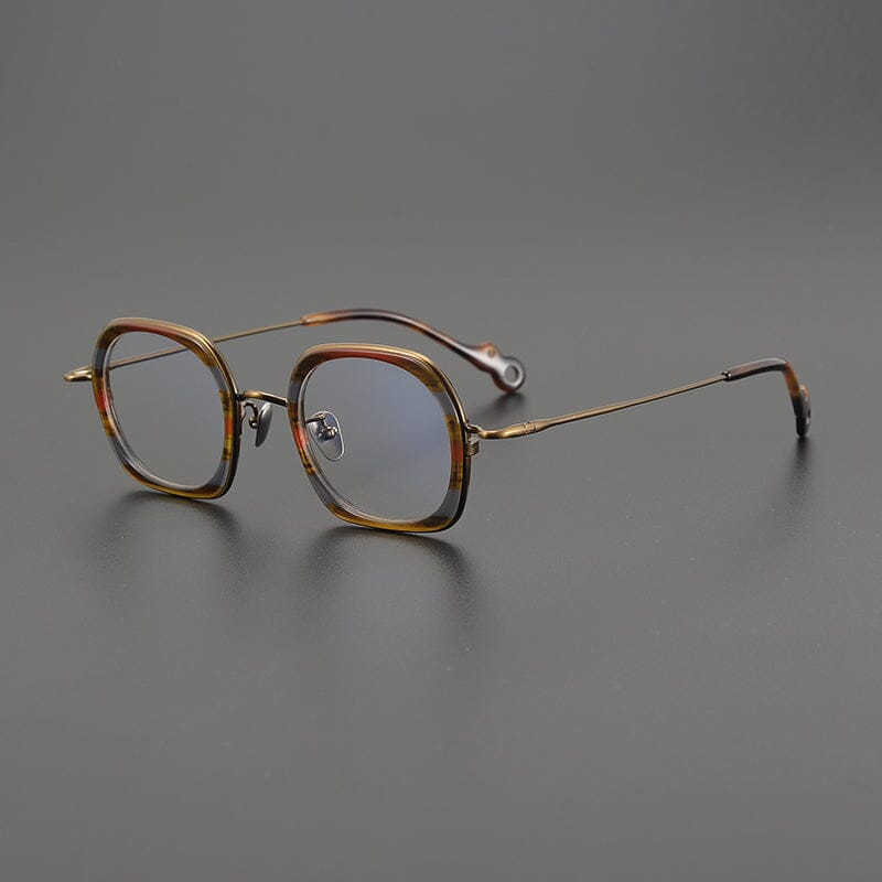 Haru Vintage Square Glasses Frame Rectangle Frames Southood Stripe Bronze