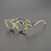 Ines Acetate Unique Glasses Frame Geometric Frames Southood Matte Green