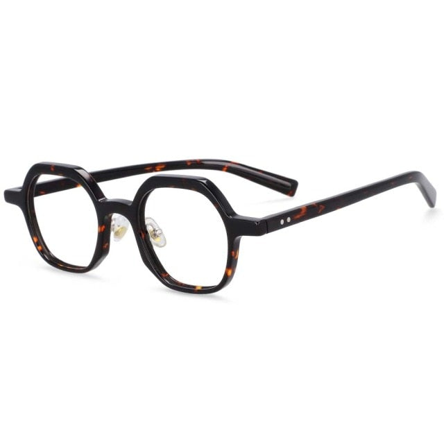 Ira Retro Acetate Optical Glasses Frame Rectangle Frames Southood Black leopard