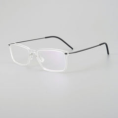 Ismail Ultra light Titanium Geometric Glasses Frame Rectangle Frames Southood Clear