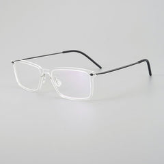 Ismail Ultra light Titanium Geometric Glasses Frame Rectangle Frames Southood Clear