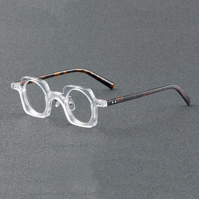 Jed Retro Punk Acetate Optical Glasses Frame Geometric Frames Southood C2Clear leopard