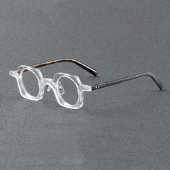 Jed Retro Punk Acetate Optical Glasses Frame Geometric Frames Southood C2Clear leopard
