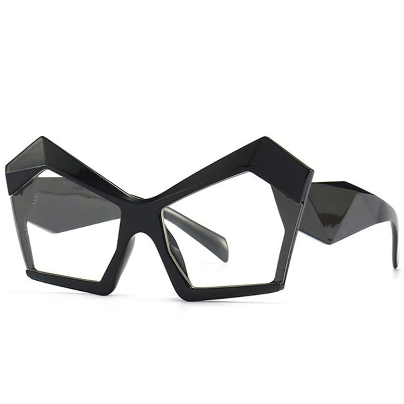 Jenny Oversized Irregular Square Glasses Frame Geometric Frames Southood C1 black clear
