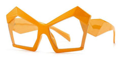 Jenny Oversized Irregular Square Glasses Frame Geometric Frames Southood C4 yellow clear