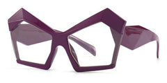 Jenny Oversized Irregular Square Glasses Frame Geometric Frames Southood C6 purple clear