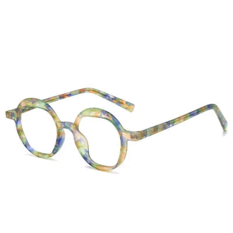 Jensen Fashion Round Glasses Frame Round Frames Southood Green Floral