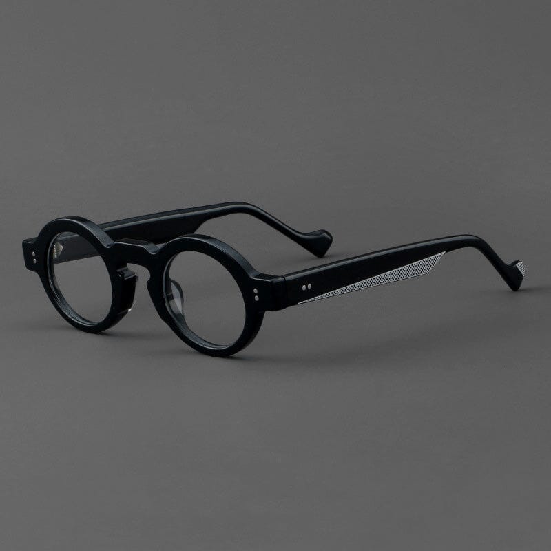 Jerry Vintage Acetate Round Glasses Frame Round Frames Southood Black