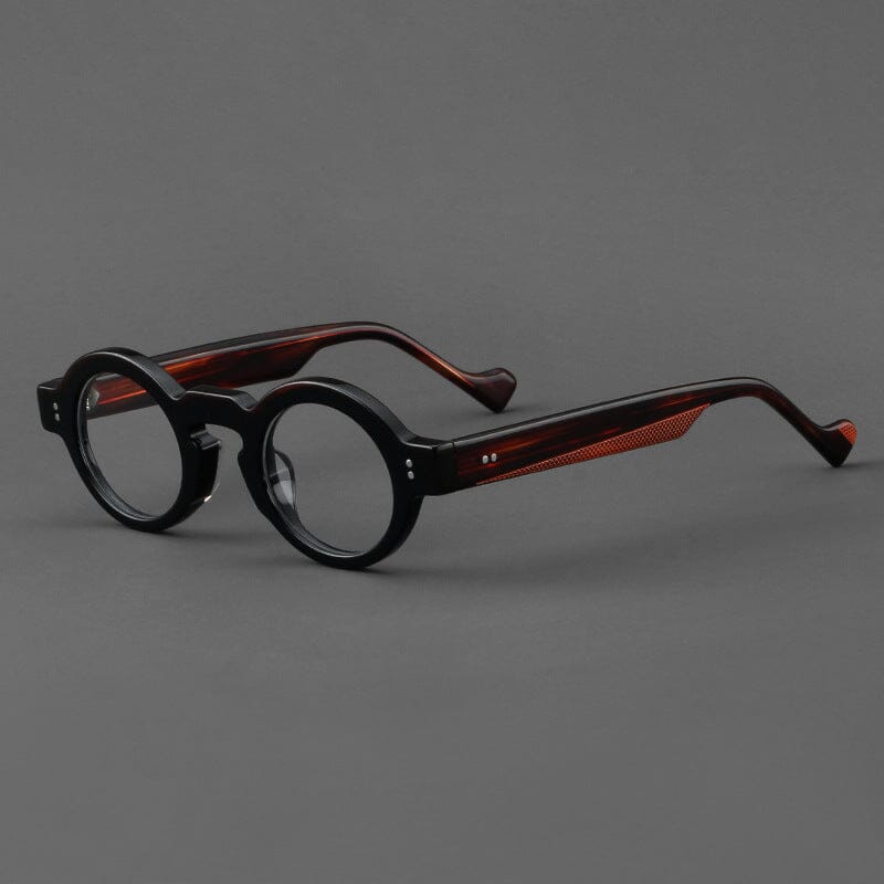 Jerry Vintage Acetate Round Glasses Frame Round Frames Southood Black Brown