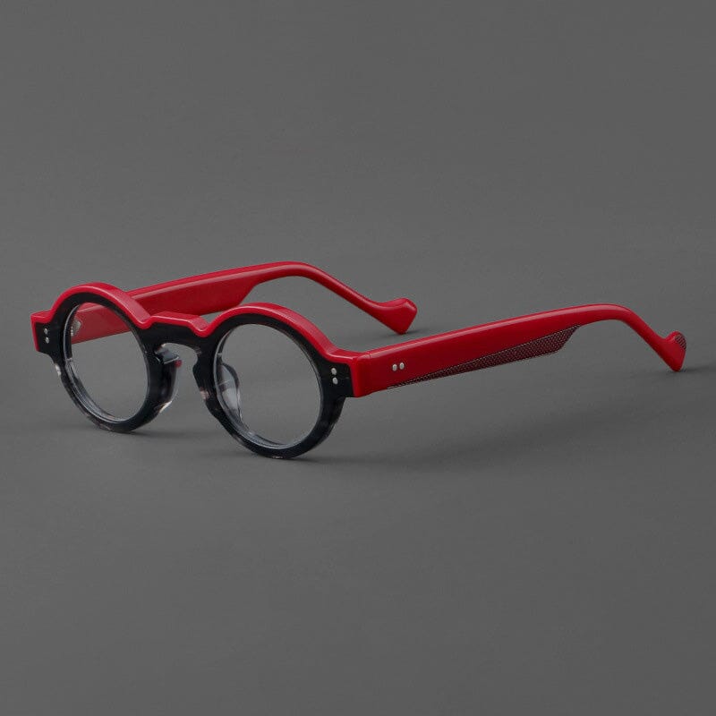 Jerry Vintage Acetate Round Glasses Frame Round Frames Southood Red