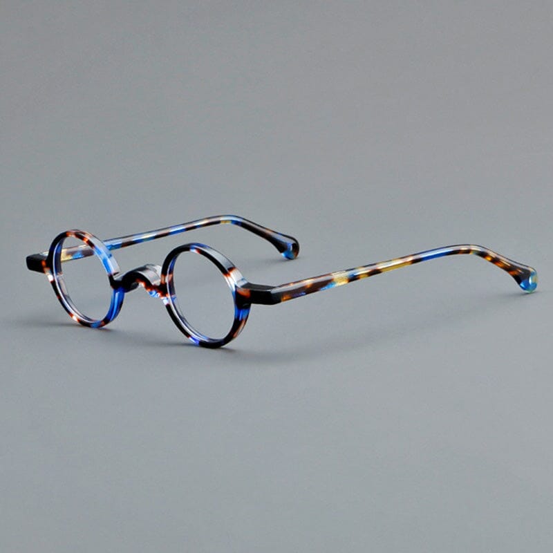 Jim Small Round Acetate Glasses Frame Round Frames Southood Blue-leoard