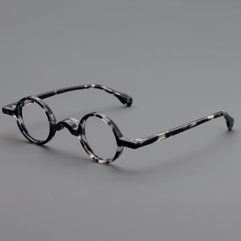 Jim Small Round Acetate Glasses Frame Round Frames Southood White-leopard