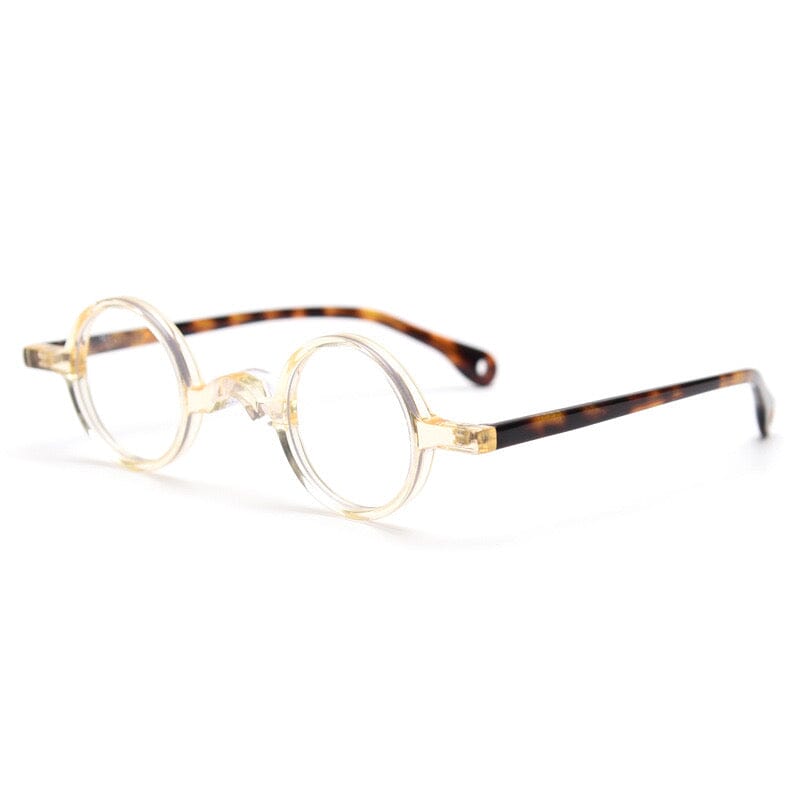 Jim Small Round Acetate Glasses Frame Round Frames Southood Yellow-leopard
