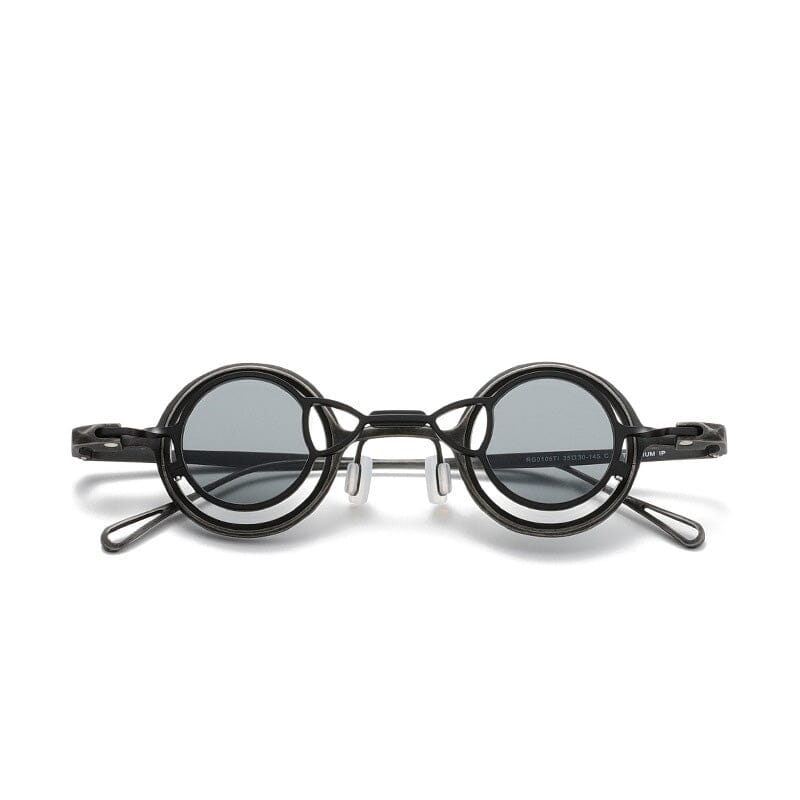 JK Round Titanium Glasses Frame With Magnetic Sunglasses Clips Aviator Frames Southood Dark Gun