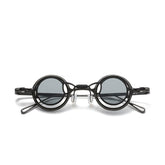 JK Round Titanium Glasses Frame With Magnetic Sunglasses Clips Aviator Frames Southood Dark Gun